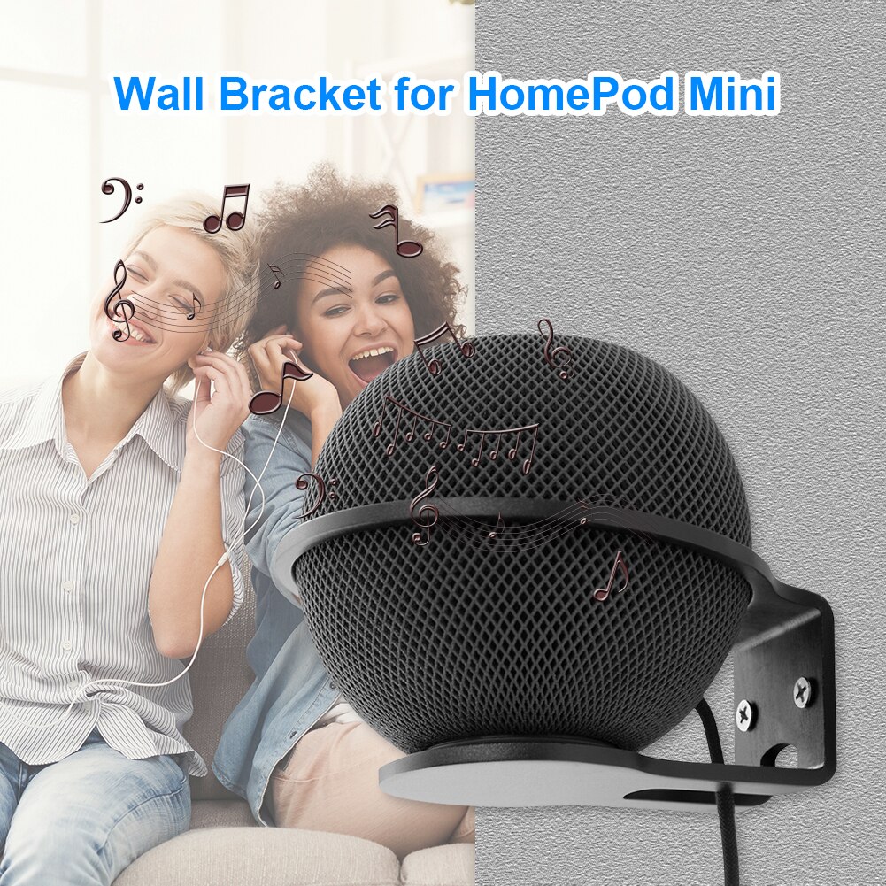 Metal wall mount, bluetooth-compatible speaker bracket, metal mount for apple homepod mini, wall holder with mounting accessories