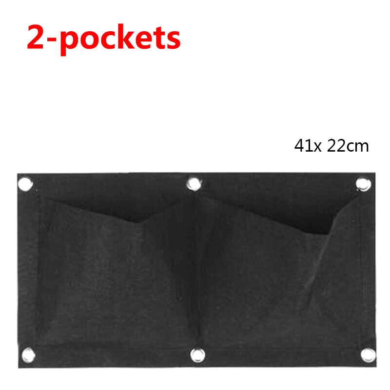 Bolsas de cultivo de jardín Vertical, macetas colgantes de pared para plantas, color verde y negro, suministros de jardinería, T1, 2/4/9 bolsillos: 2pockets 22X41