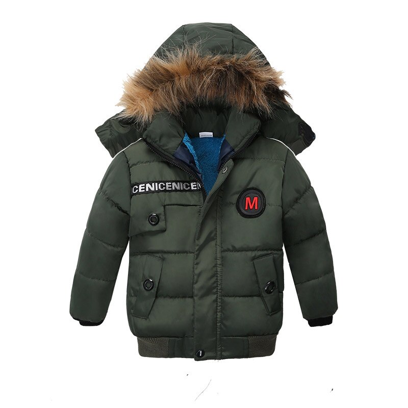 Herfst Winter Mode Jongens Thicken Warm Hooded Bovenkleding Jassen Kinderen Jassen Kids Hooded Kleding Voor 2-4 Jaar: Green / 4T