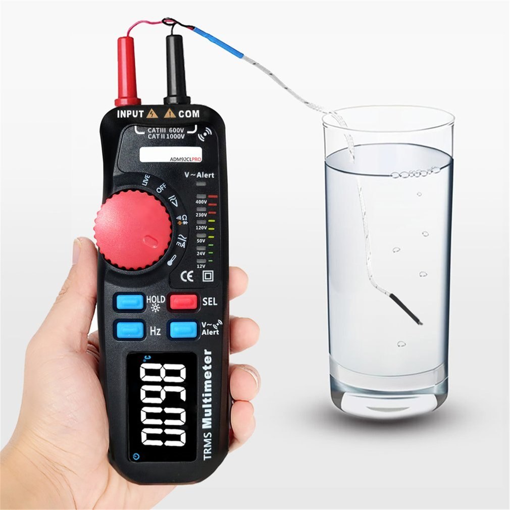 Digital Multimeter Tester - TRMS Dual Mode - Voltage Current Resistance Frequency Meter ADM92CL PRO