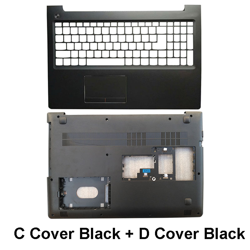 Nowość w lenovo ideapad 310-15 310-15ISK 310-15ABR 510-15 510-15ISK 510-15IKB podpórka na laptopa wielkie etui/dolna obudowa srebrny czarny: CD pokrywa czarny