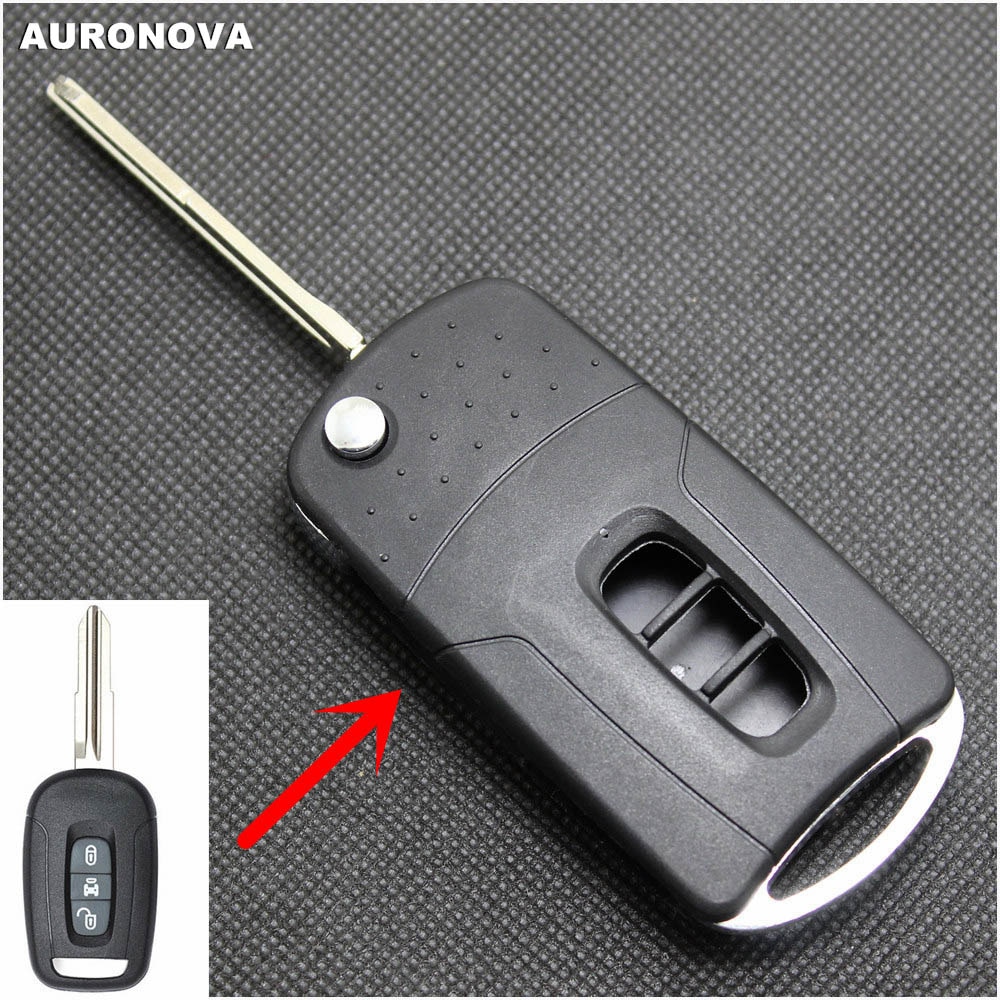 Auronova Gewijzigde Sleutel Shell Voor Chevrolet Captiva Flip Folding Key 3 Knoppen Afstandsbediening Autosleutel Fob Case