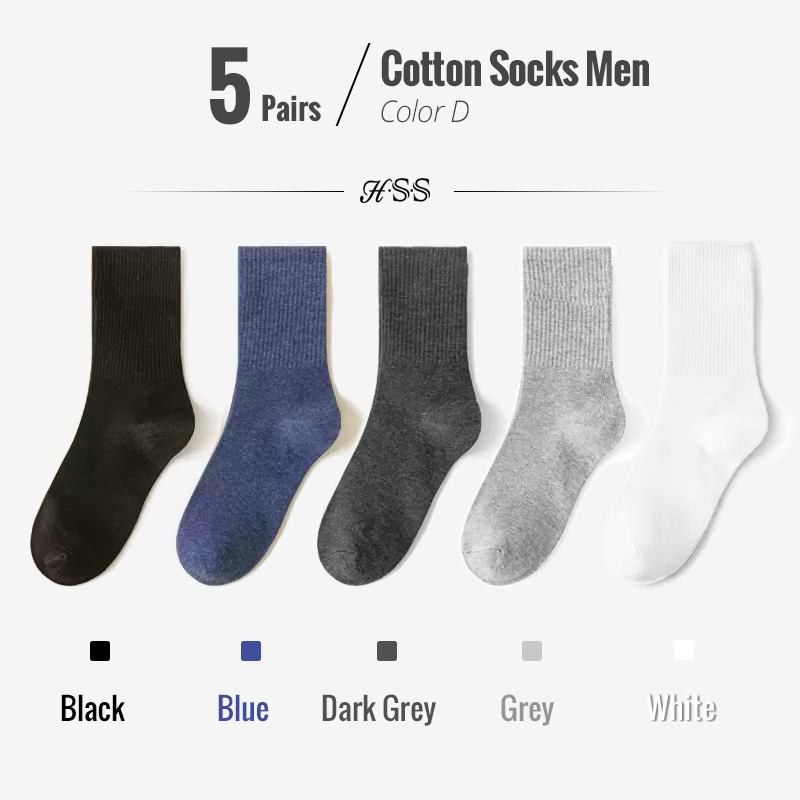 5/10 paires 95% coton peigné chaussettes hommes robe d'affaires chaussettes longues doux respirant printemps été chaussette colorée pour homme 5 paires/lot: Vert rouge