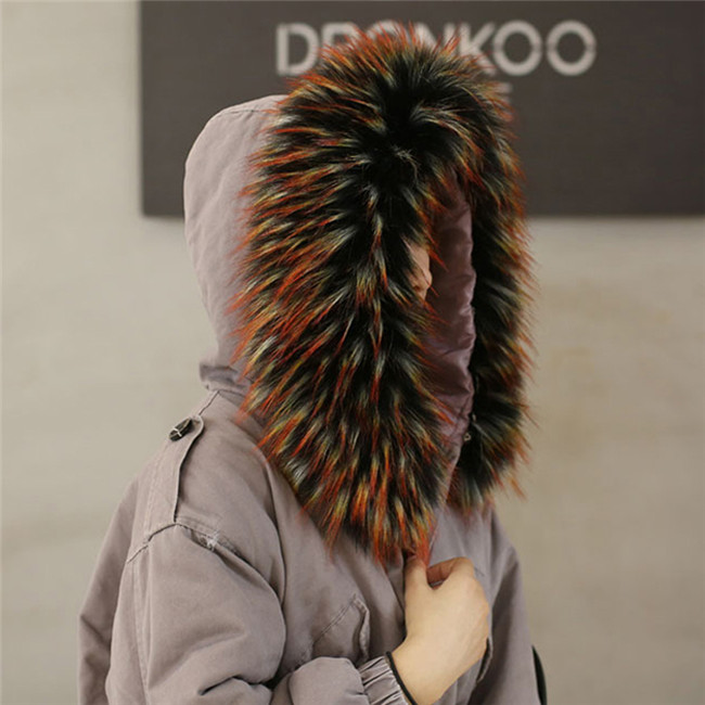 13 kleur Pluizige Faux Vos Konijnenbont Sjaals Vrouwen Winter Jas Kraag Warme Shaggy Bont Sjaal Elegante Afneembare Bontmuts kraag