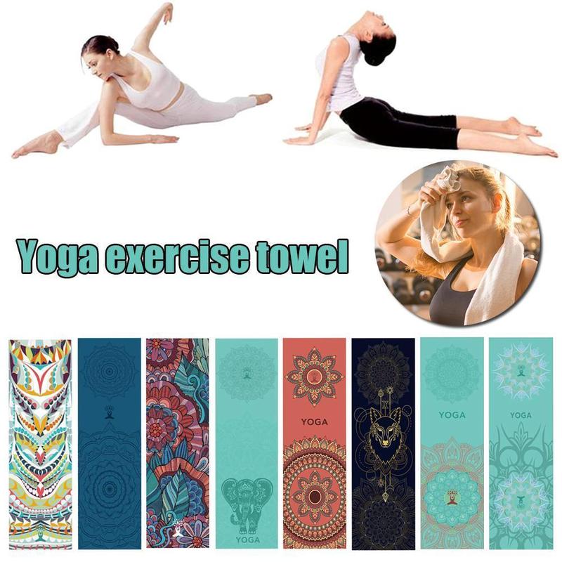 30*100Cm Draagbare Fitness Yoga Sport Handdoek Mat Afdrukken Patroon Opvouwbare Pilates Mat Zachte Antislip Indoor Outdoor Sport levert