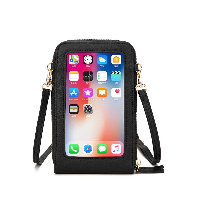 Sac de téléphone universel en cuir imperméable multifonctionnel d'écran tactile pour Samsung/iPhone/Huawei/Xiaomi