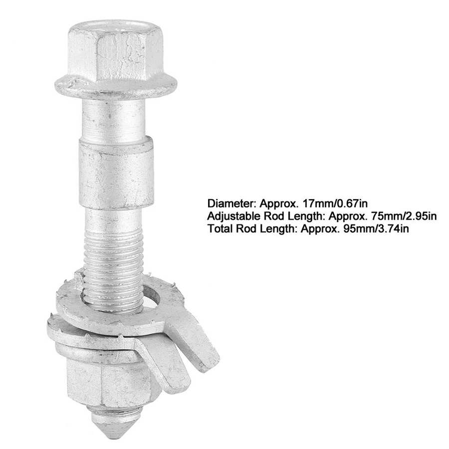4pcs 0.67in Adjustable Camber Bolts Kit 4 Wheel Positioning Alignment 10.9 Intensity