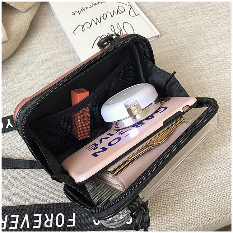 Kvinder håndtaske crossbody tasker til damer mini kuffert form make up taske til rejse multifunktionel flap  ca6878