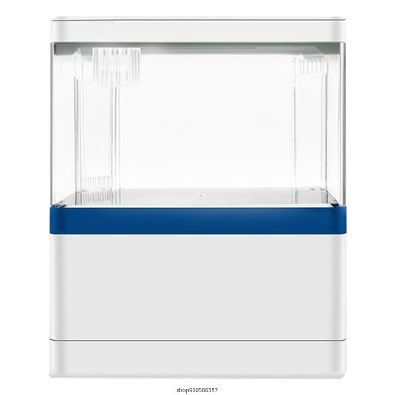 Betta Aquarium Starter Kits with LED Lighting and Filtration Included Mini Acrylic Fish Tank 1.5L Capacity Pet Supplies au24 21: Blue