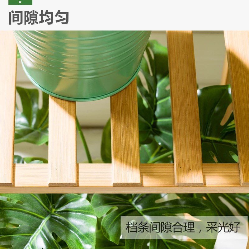 Woonkamer Partitie Bloem Plank Balkon Multilayer Vloer Combinatie Indoor Succulent Groene Dille Plant Massief Houten Bamboe Rek