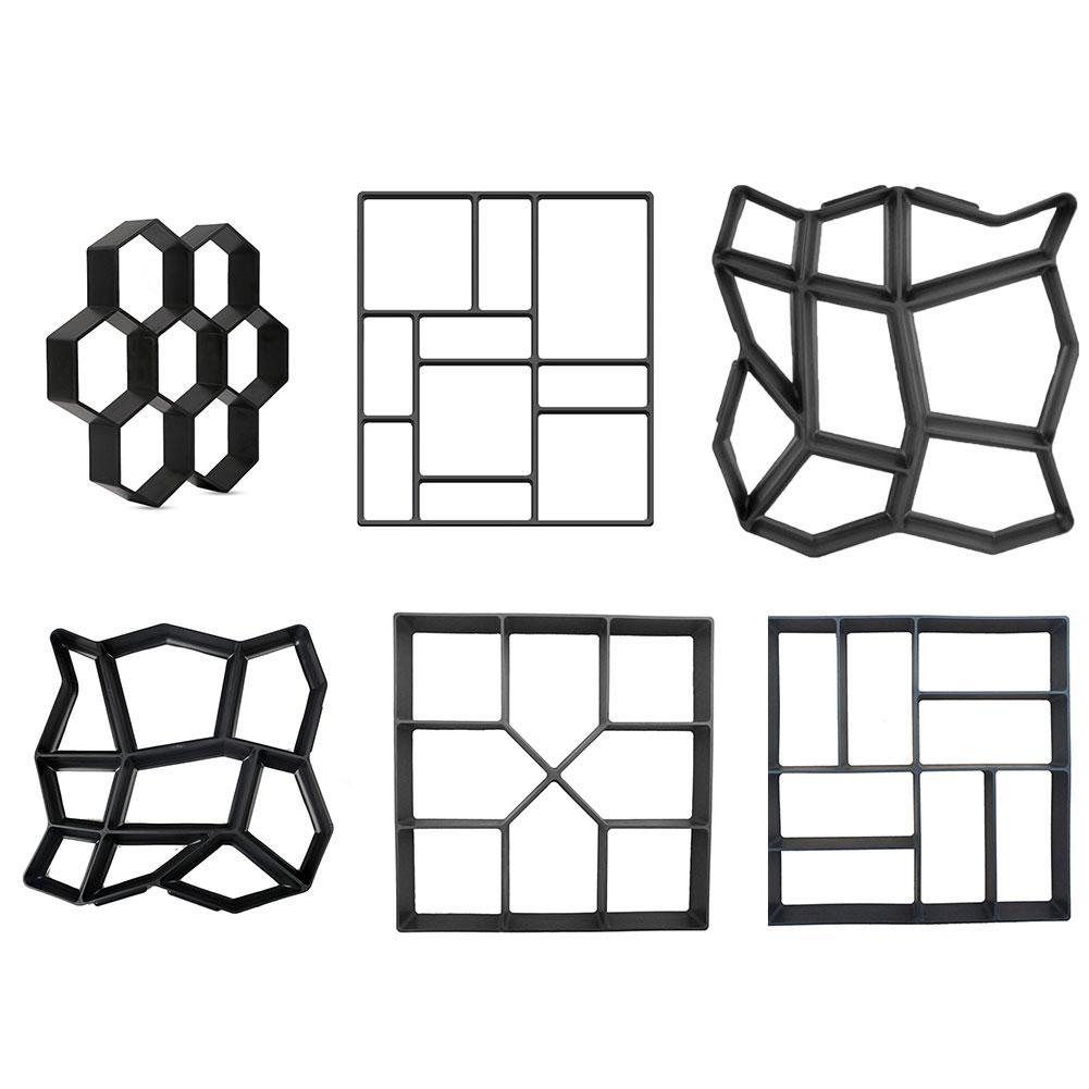 Concrete Molds Pave Garden ReusableDIY Plastic Paths Maker Concrete Stepping Stone Cement Mould Brick Molds Garden Stone Road