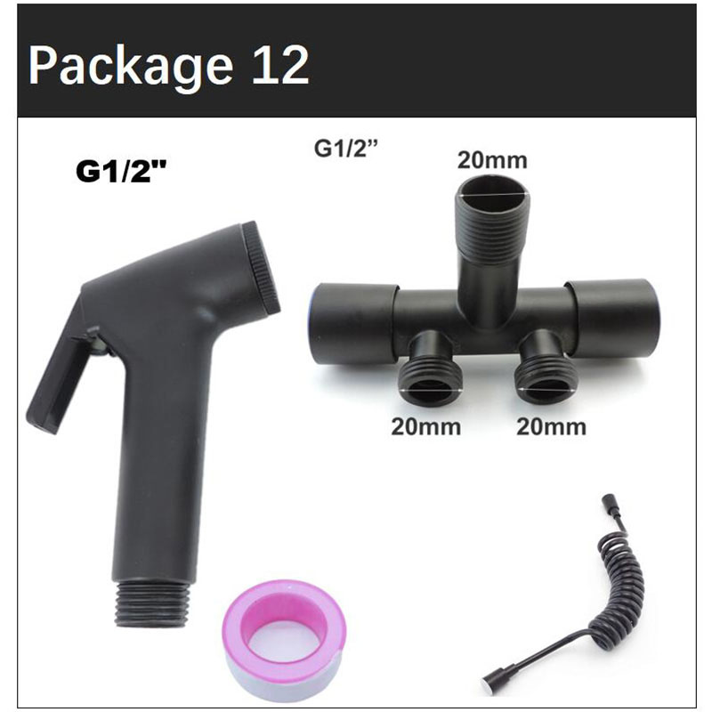 ABS Zwart Toiletsproeier kraan kit bidet Watersproeier klysma Badkamer schoner douchekop slang wc douchette kraan accessoires a1: Licht Geel