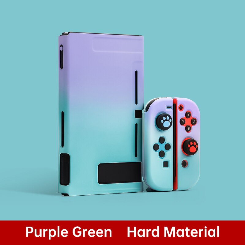 Nueva funda protectora para la consola Nintendo Switch protección completa para NS interruptor para controlador de alegría-Con Shell protector: Purple Green   Hard