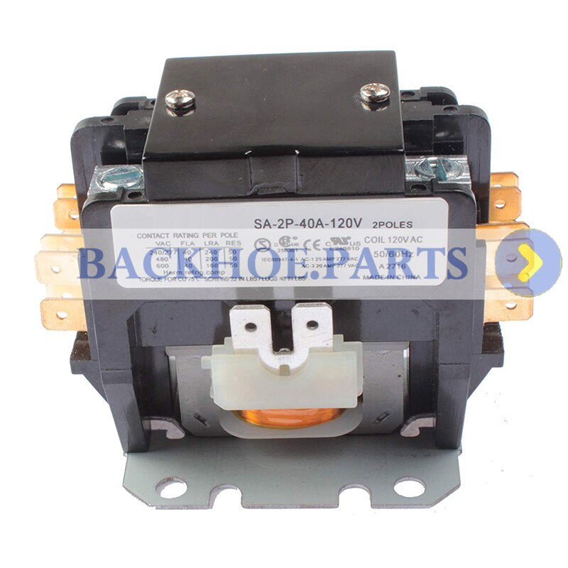 SA-2P-40A-120V Coil Definite Purpose Contactor 2 Poles 40FLA 120V AC