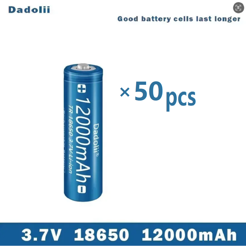 18650 3.7V 12000mAh capacity lithium ion rechargeable battery for flashlight flare battery: GRAY