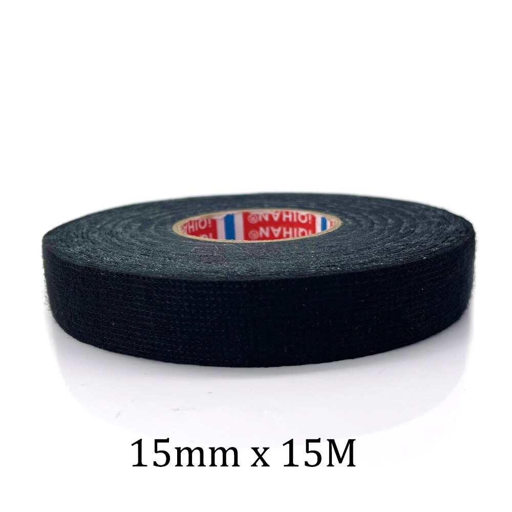 15/20 Meter Hittebestendig Vlamvertragende Tape Coroplast Adhesive Doek Tape Voor Auto Kabelboom Kabelboom Bescherming: 15MMx15Meter