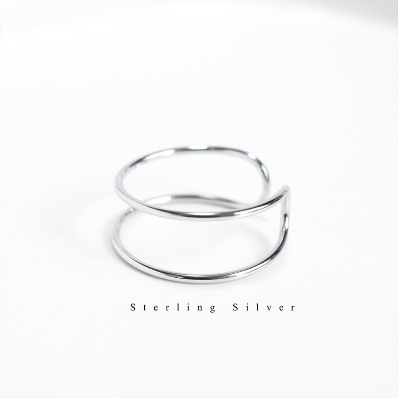Neue 925 Sterling Silber Schicht Linien Ringe Für Frauen Damen Einstellbare Ringe Jahrgang-Schmuck
