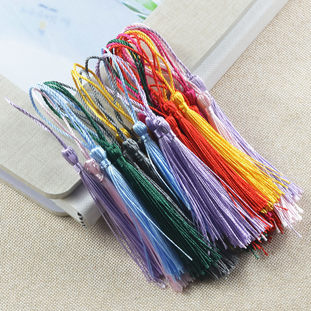 30Pcs Silky Handmade Soft Craft Mini Tassels with Loops for Bookmarks Jewelry Making, Decoration DIY Projects (Mixed)