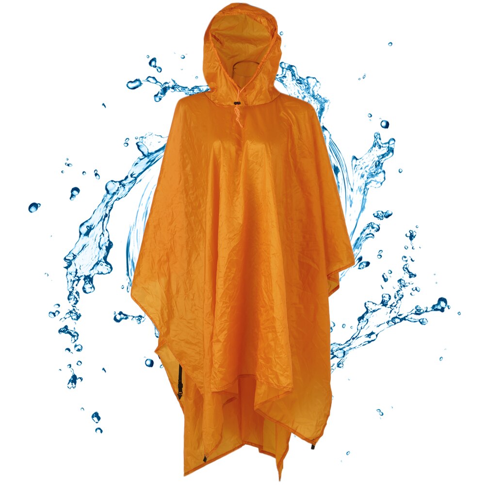Waterproof Rain Poncho Lightweight Reusable Hooded Rain Coat Jacket for Outdoor Camping Hiking Cycling Rain Coat