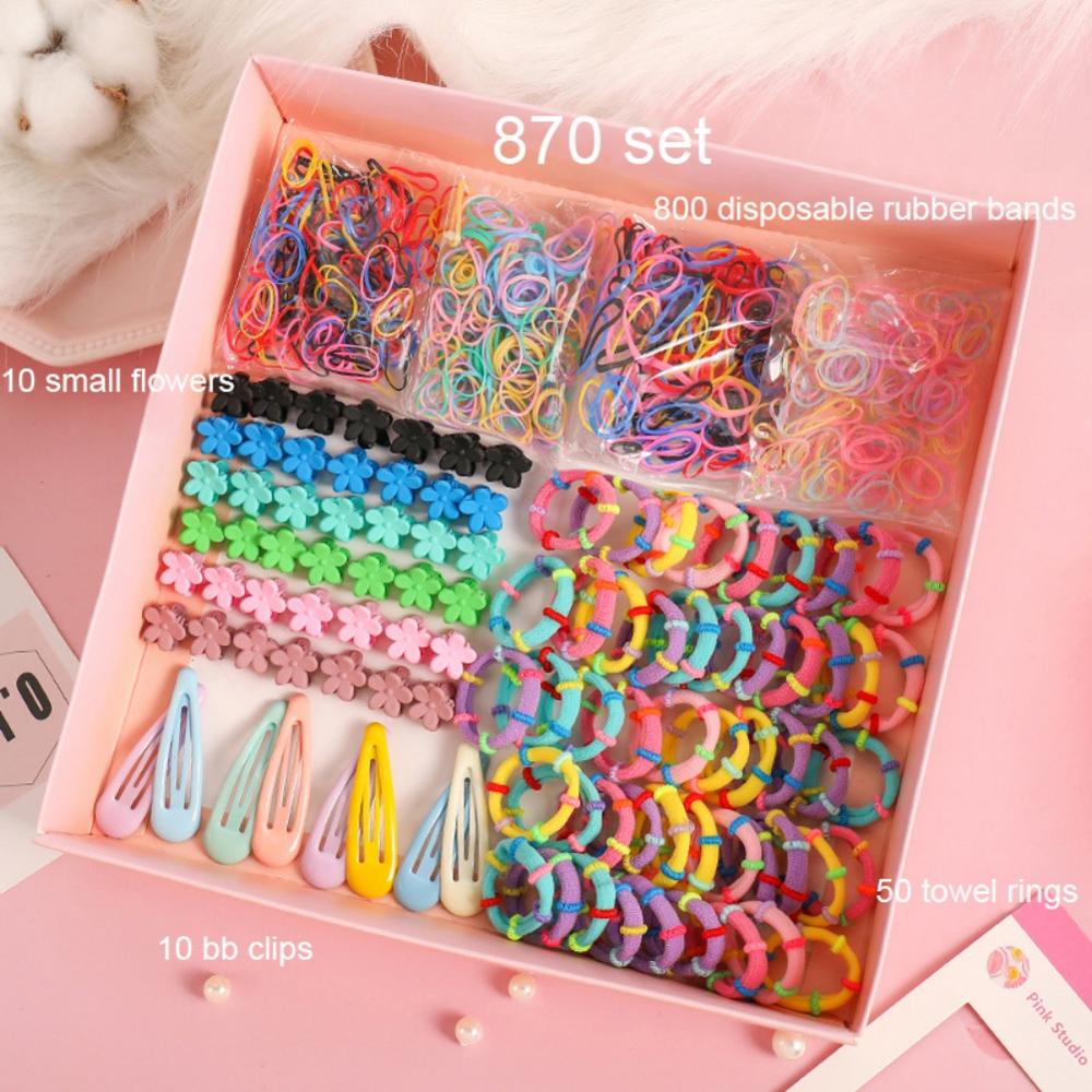 Hair Accessories Set For Girls Elastic Hair Bands Hairpins Rubber Band Ponytail Holder Flower Hair Claws Hair Clips