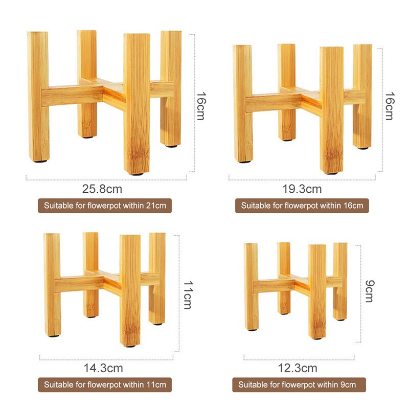 Plant Flower Pot Stand Wooden Bonsai Display Stand Indoor Display Stand Floor Four-leg Flower Stand Garden Display Tool