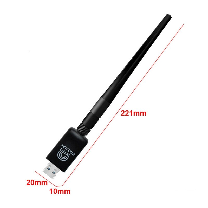 1200Mbps USB Wifi Wireless Adapter PC Network LAN Card Dual Band 2.4G/5GHz with Antenna 802.11AC