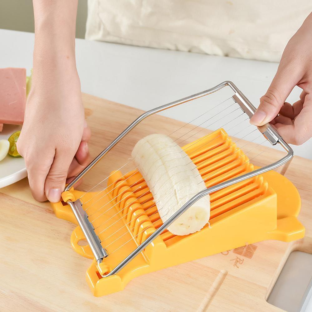 Rostfritt stål lunch köksskärare bananskärare prylar verktyg skinka hem kök multifunktion för hemleveranser äggskiva  i7 q 3