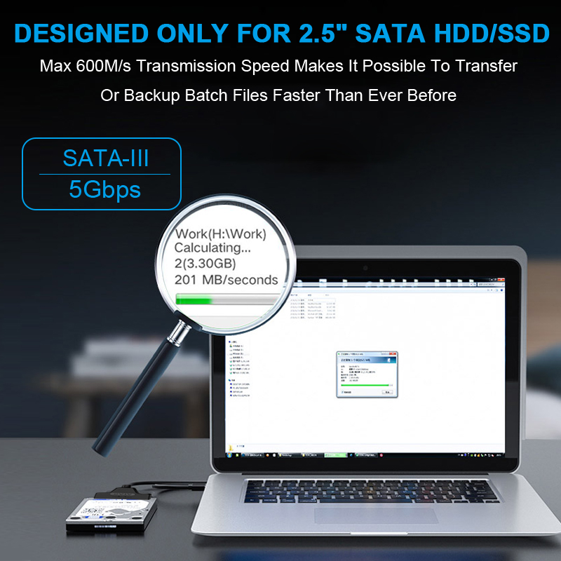 Super Speed USB 3.0 to SATA III 2.5" Hard Disk Converter SATA External SATA3 Hard Drive Adapter Cable For 2.5 Inch SSD HDD