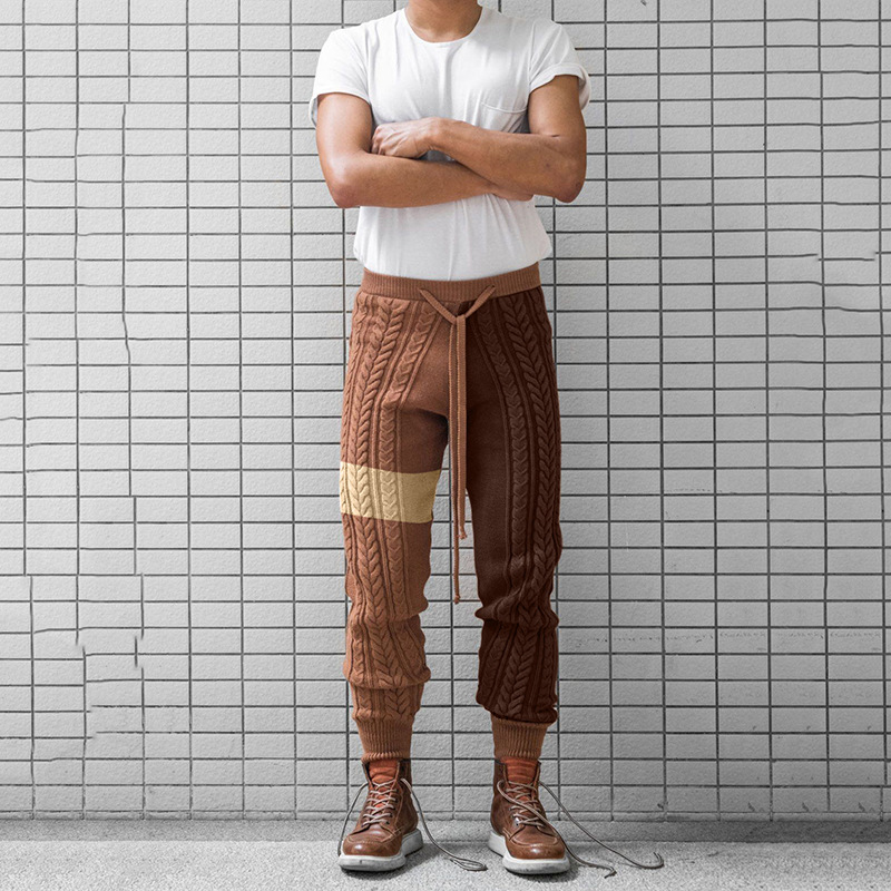 Pantalon et moulant pour homme, vêtement tricoté en laine, couleurs assorties, à la , collection automne-hiver: S