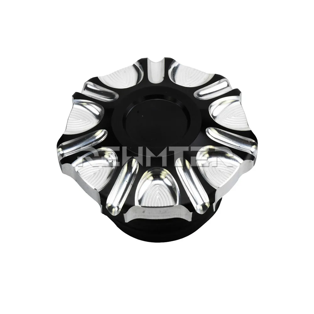 Motorcycle CNC Aluminum Fuel Gas Tank Vented Decorative Oil Cap For Harley Touring Road King Softail Dyna Sportster XL 1200 883: Dark Grey