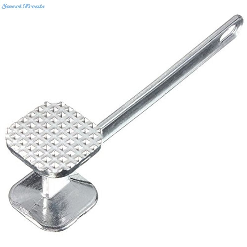 Sweettreats Meat Hammer Stainless Steel Metal Meat Mallet Tenderizer Steak Beef Chicken Hammer Kitchen Tool: Default Title