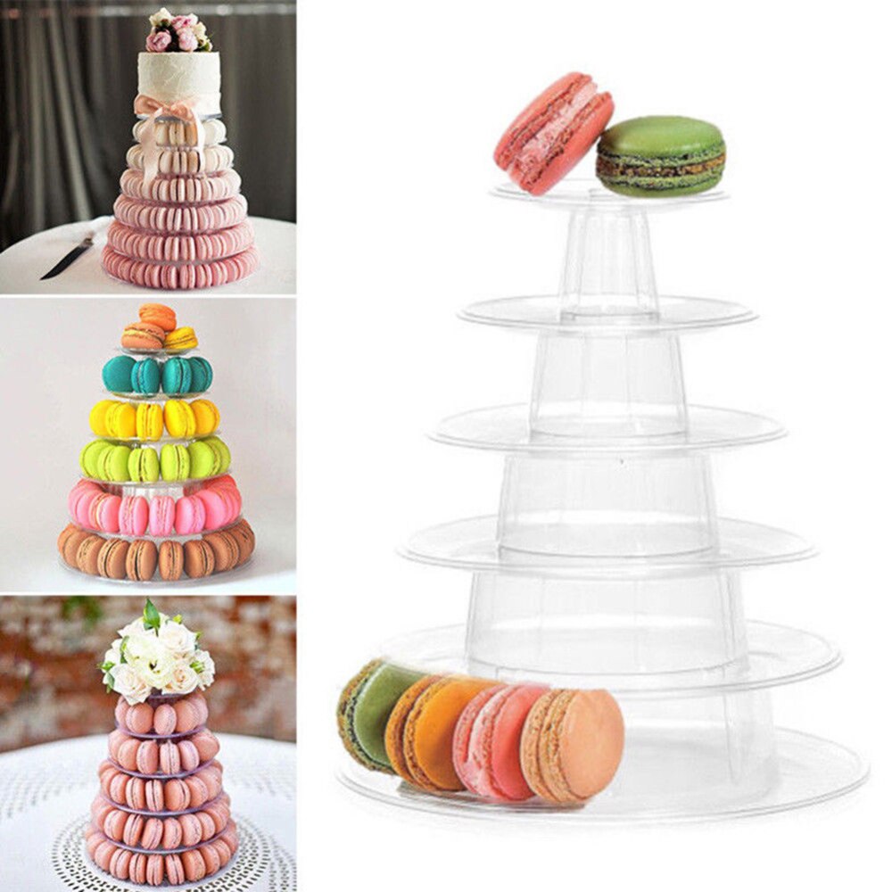6 Ebenen Macaron Turm Kuchen Stehen Cupcake Makronen Anzeige Gestell Halfter Werkzeuge Hochzeit Dekor für Ostern Weihnachten Geburtstag Party