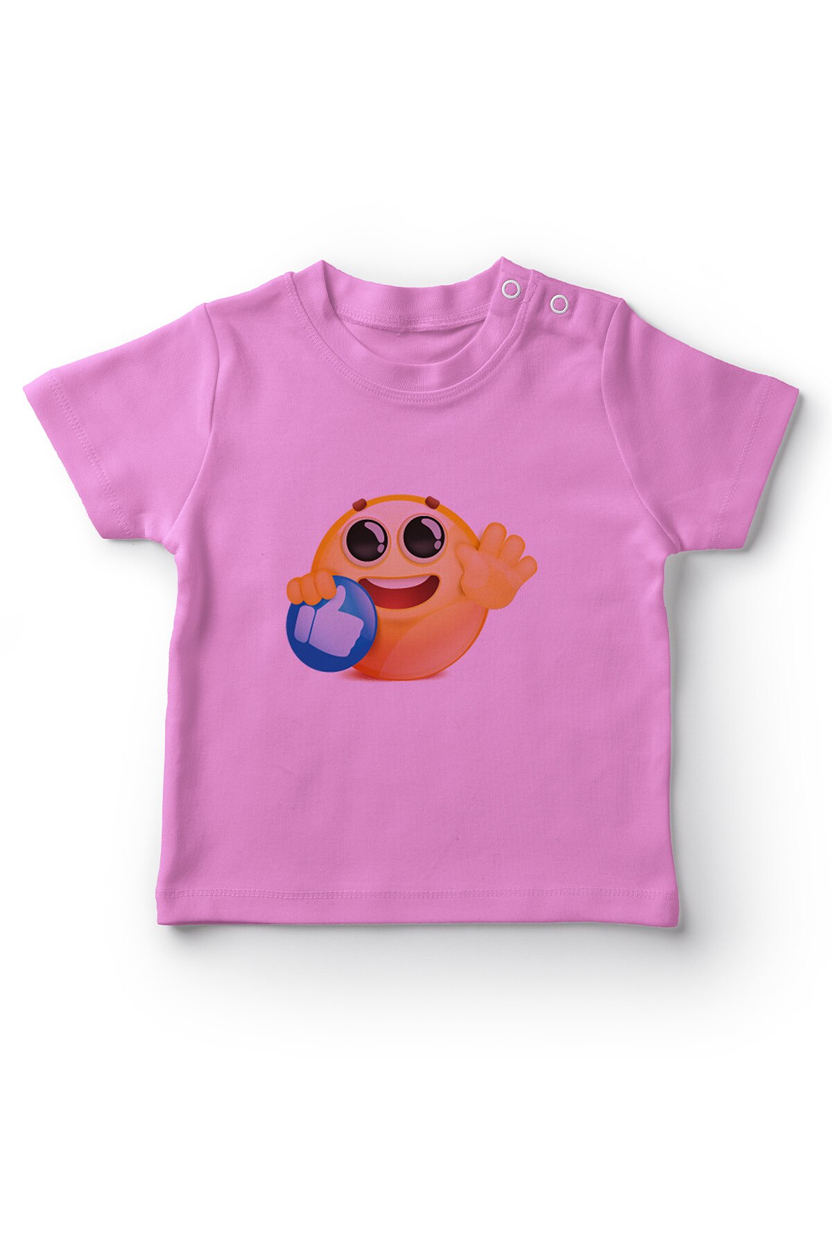 Angemiel Baby Like İkonu Holding Emoji Girl Baby T-Shirt Pink