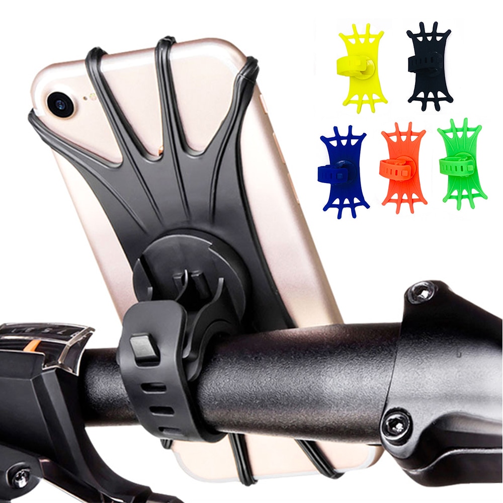 Universal silikone cykel telefon holder motorcykel cykel mobil mobiltelefon holder styr klip holder til iphone samsung