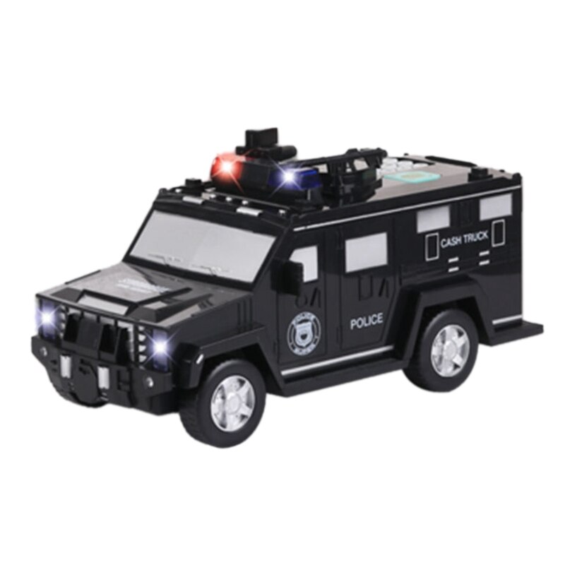 Vingerafdruk Wachtwoord Cash Truck Auto Spaarpot Papier Spaarpot Kinderen Grote Veilig Saving Coin Box: White