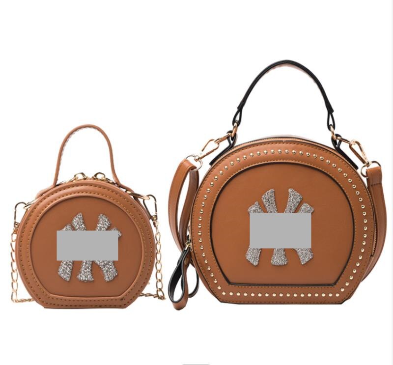 PU Leather Trendy Young Lady Shoulder Bag Women Handbag Round Crossbody Bag Purses Set Mother's Day Set