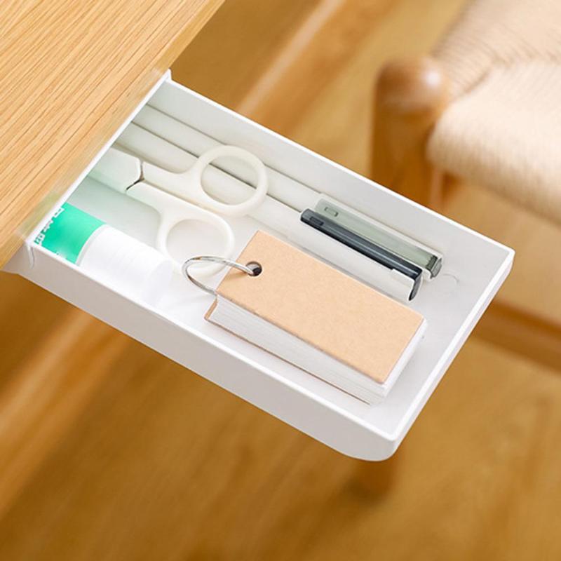 Desk Verborgen Lade Opbergdoos Pasta Soort Desktop Afwerking Doos Potlood Briefpapier Magazijnstelling Make Storage Box