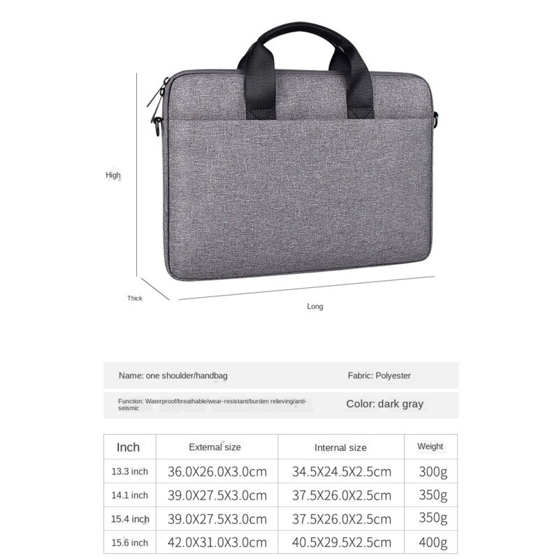 Oyixinger Portable Laptop Briefcase 13.3-15.6Inch Shoulder Computer Bag For Apple Mcabook Xiaomi Huawei Pro Casual Business Bag