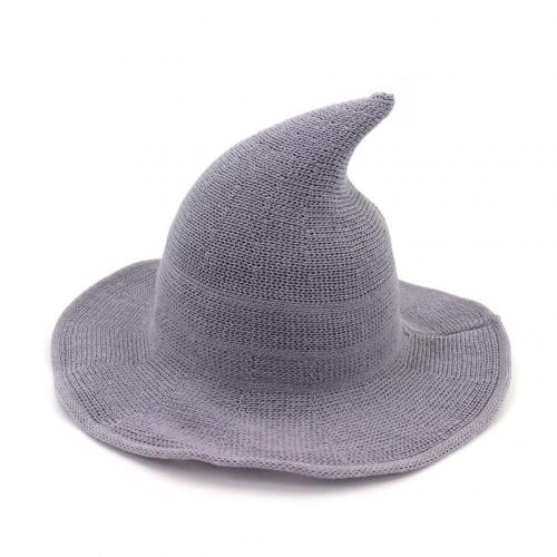 Caps Halloween Lady Wide Brim Woolen Knit Witch Hat Costume Party Cosplay Bucket Cap