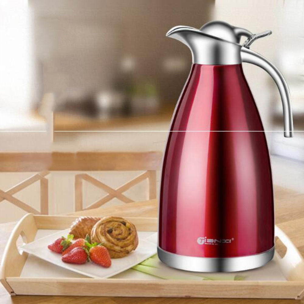 2l Stainless Steel Water Bottle Double-wall Vacuum Insulated Pot Coffee Pots Thermal Carafe Insulation Jug Flask