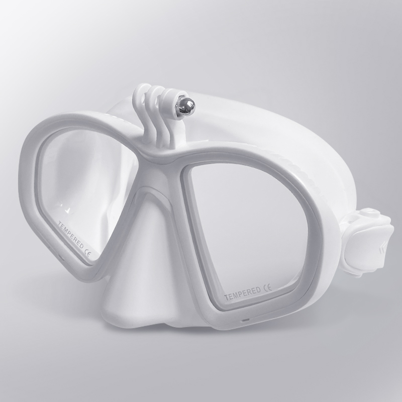 Lage Volume Gratis Duikbril Scuba Apparatuur Onderwater Volgelaatsmasker Gratis-Duik Bril Professionele Snorkelen Bril: White  transparent