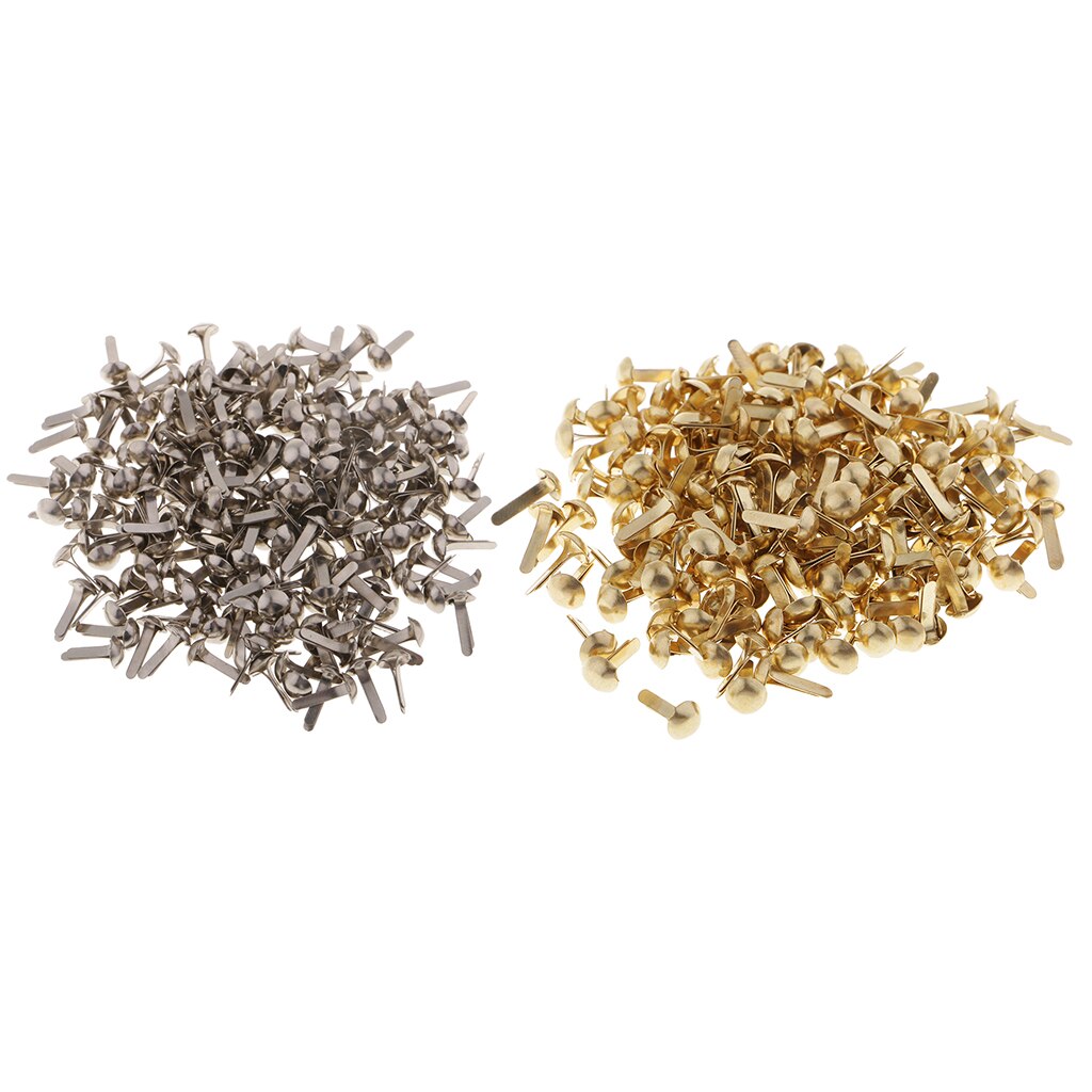 400x Ronde Kop Metalen Brad Papier Sluiting Voor Scrapbooking Papier