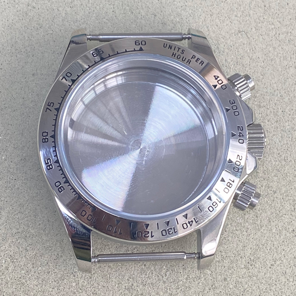 Caja de reloj VK63 modificada, caja de reloj de acero con cristal de zafiro, bisel de cerámica, accesorios de reloj para hombre para movimiento de cuarzo VK63: Blue