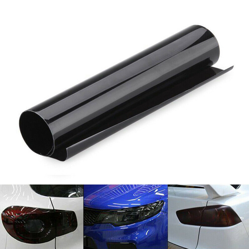 Luz trasera para Faro de coche, pegatina de película de vinilo, lámina adhesiva antiniebla, lámpara trasera, pegatina de película de humo negra oscura brillante, 12 "X 23"