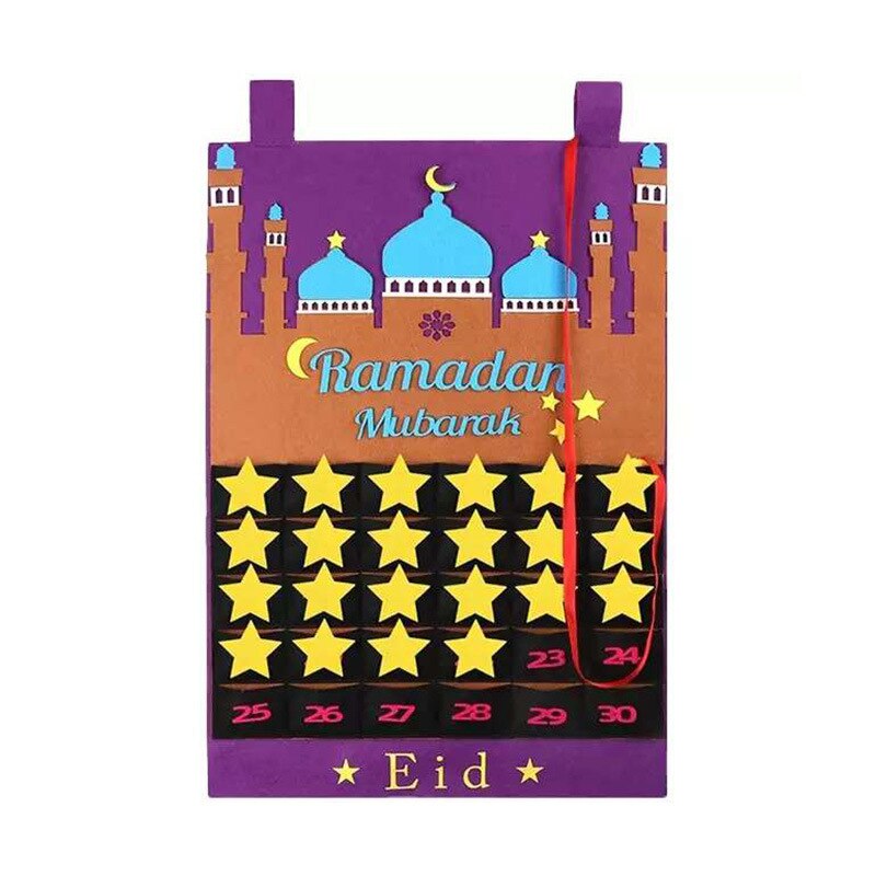 Eid Mubarak Advent Kalender Ramadan Kalender Twilight Vilt Countdown Decoraties Vilt Moskee Countdown Kalender Kinderen Aanwezig