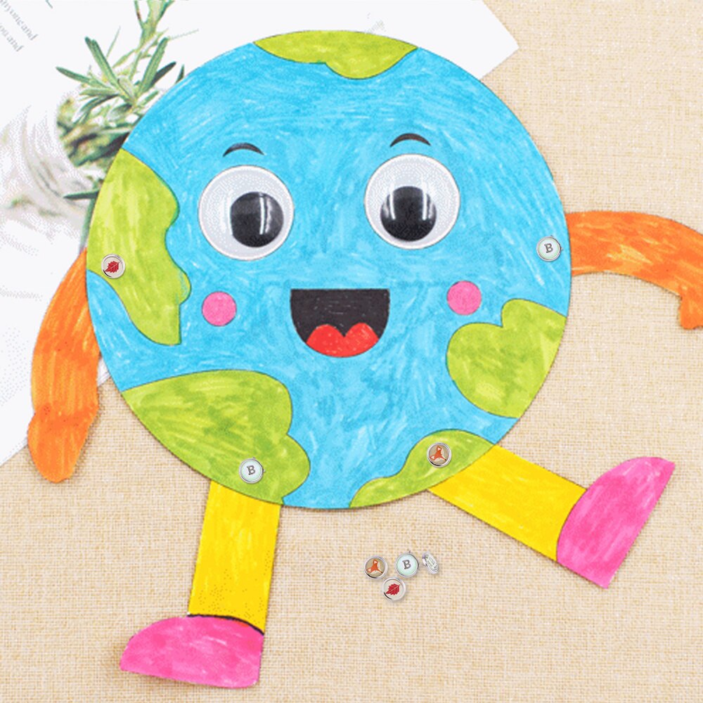 50pcs Round Paper Fasteners Useful Delicate Durable Brad Fastener Time Stone Brads for Diy Photo Album