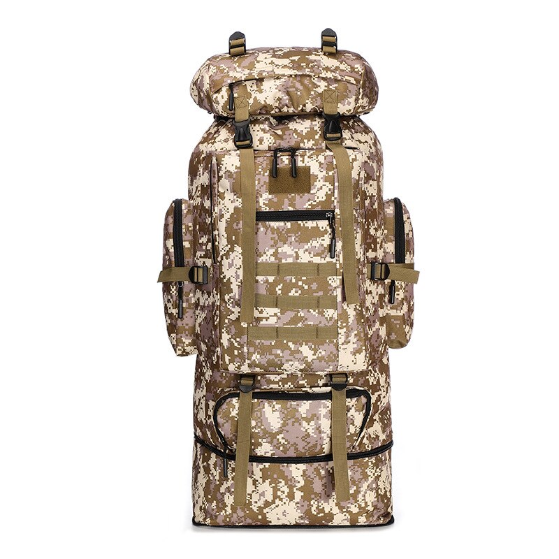 Fengtu 100L Grote Wandelen Klimmen Rugzakken Camouflage Softback Rugzak Voor Mannen En Vrouwen Sport Tassen Camping Reizen Rugzak: Tan