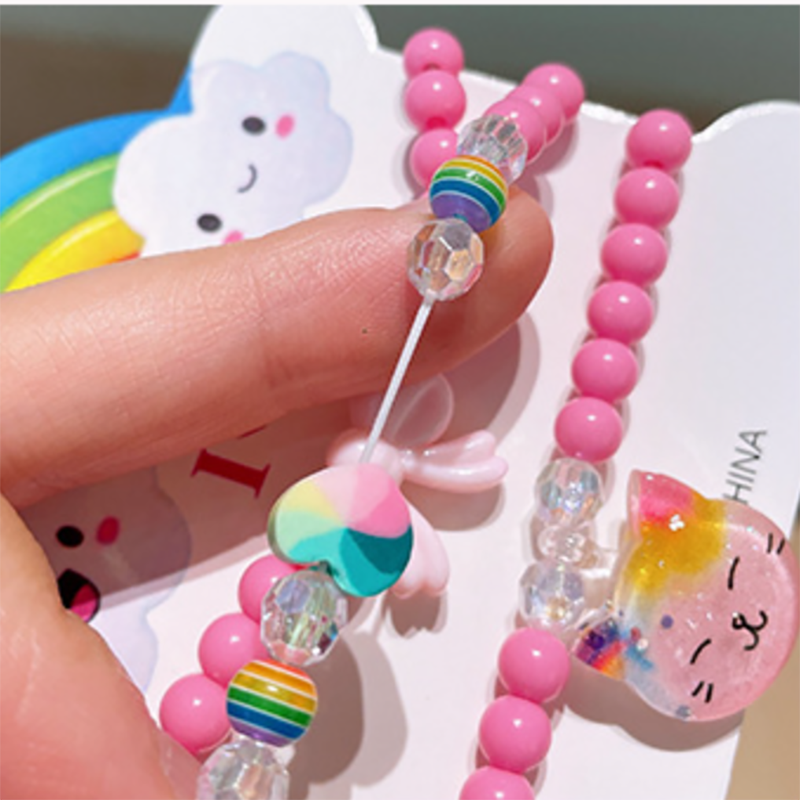 3 uds Qute pulseras de resina coloridas Kit de pulseras para niñas pequeñas pulsera con dijes de para niños accesorios de joyería para fiestas