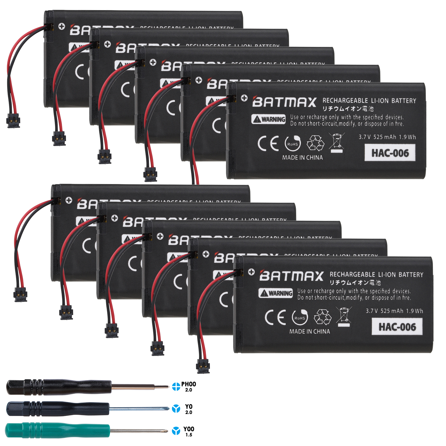 10 Stuks Batterij voor Nintendo Switch Ns Vreugde-Con Joycon Controller Bateria HAC-006 HAC 006 HAC-BPJPA-C0 HAC-015/016 HAC-A-JCR-C0: Default Title