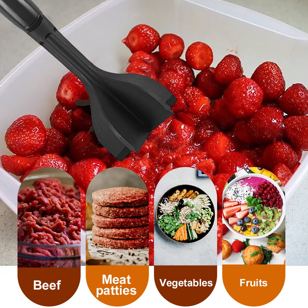 Meat Chopper Non-Stick Heat-Resistant ABS Ground Beef Masher Hamburger Crusher Home Kitchen Tool Cookware Green